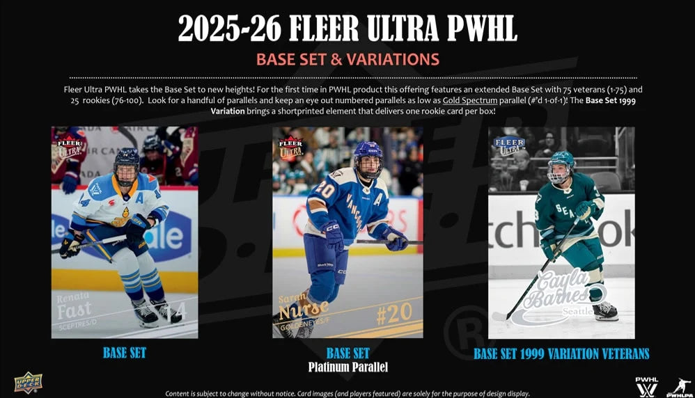 2025-26 UD Fleer Ultra PWHL Hockey Hobby Box *Contact for Pricing & Availability