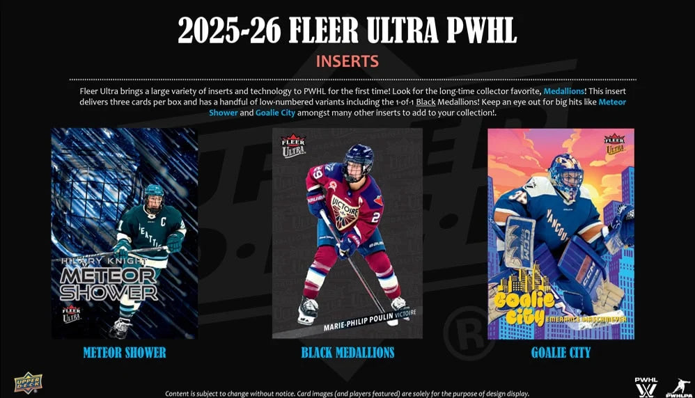 2025-26 UD Fleer Ultra PWHL Hockey Hobby Box *Contact for Pricing & Availability