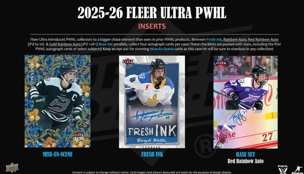 2025-26 UD Fleer Ultra PWHL Hockey Hobby Box *Contact for Pricing & Availability