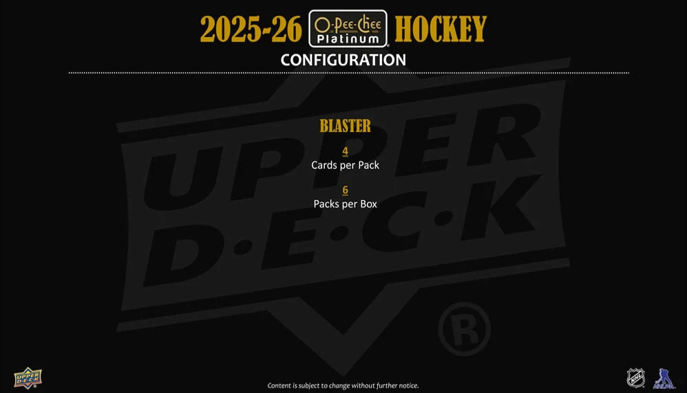 2025-26 O-Pee-Chee Platinum Hockey Hobby Blaster