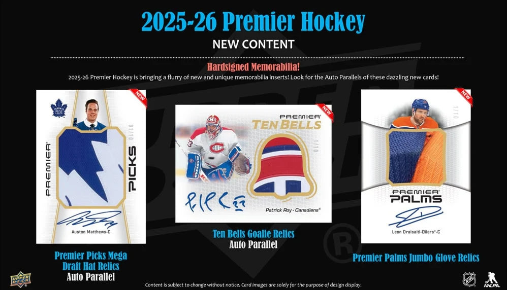 2025-26 UD Premier Hockey Hobby Box *Contact for Pricing & Availablity