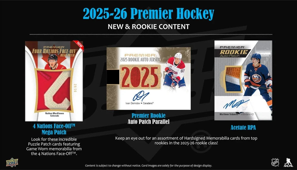 2025-26 UD Premier Hockey Hobby Box *Contact for Pricing & Availablity