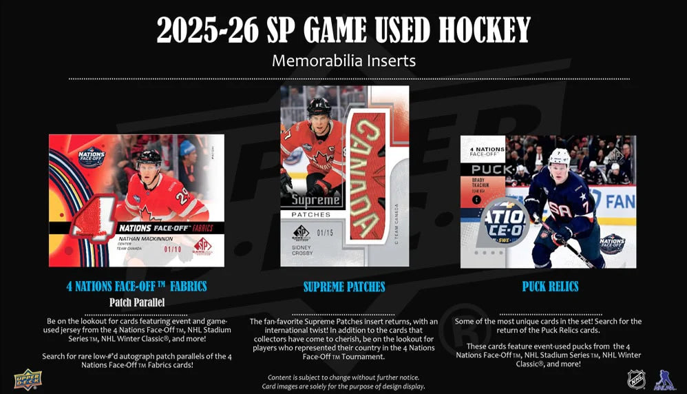 2025-26 Upper Deck UD SP Game Used SPGU Hockey Hobby Box