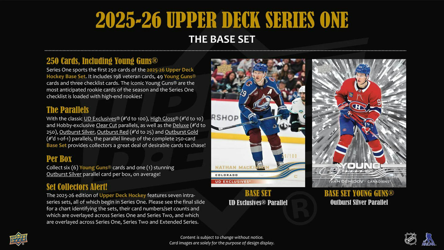2025-26 Upper Deck UD Series 1 Hockey Hobby Box