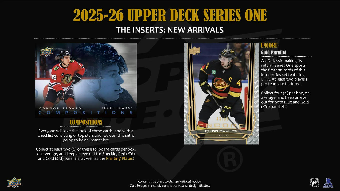 2025-26 Upper Deck UD Series 1 Hockey Hobby Box