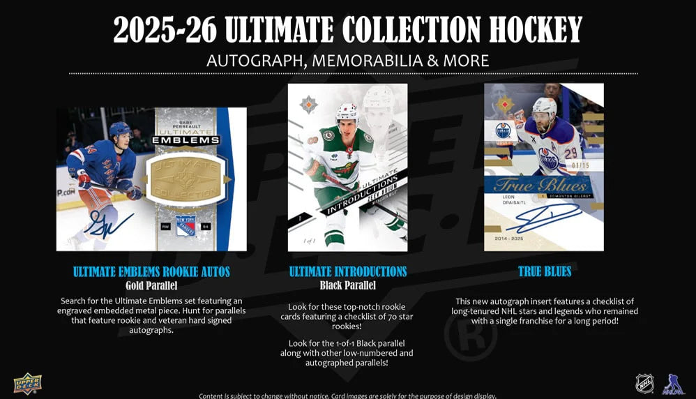 2025-26 Ultimate Collection Hockey Hobby Box - CONTACT STORE FOR PRICING