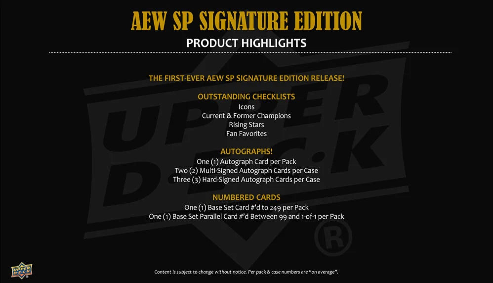 2025 Upper Deck AEW All Elite Wrestling SP Signature Edition Hobby Box