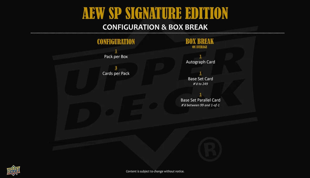 2025 Upper Deck AEW All Elite Wrestling SP Signature Edition Hobby Box