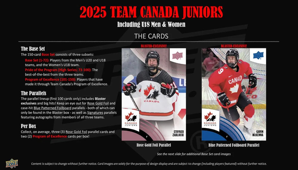 2025 Upper Deck Team Canada Juniors Blaster Box