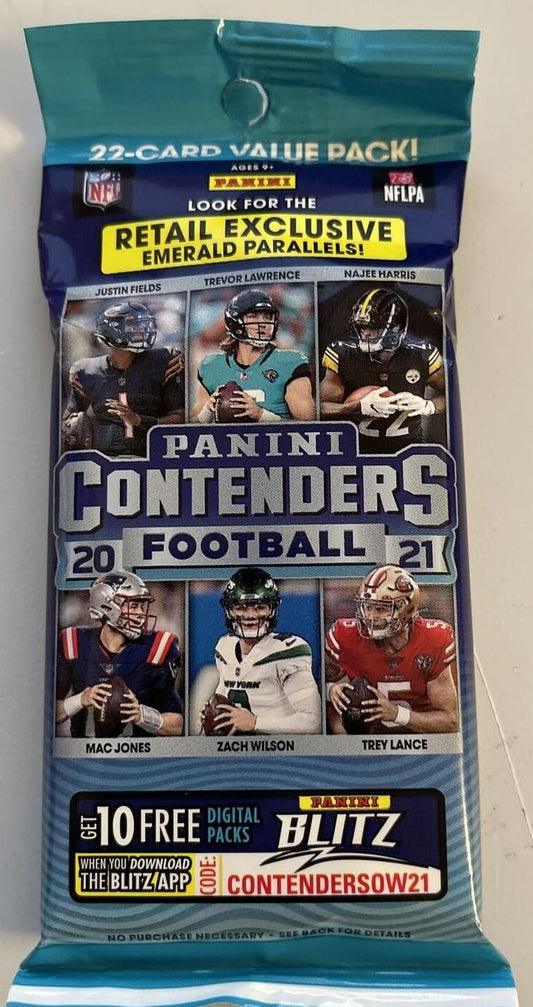 2021 Panini Contenders Football NFL Value Pack Hangar (22 Cards)