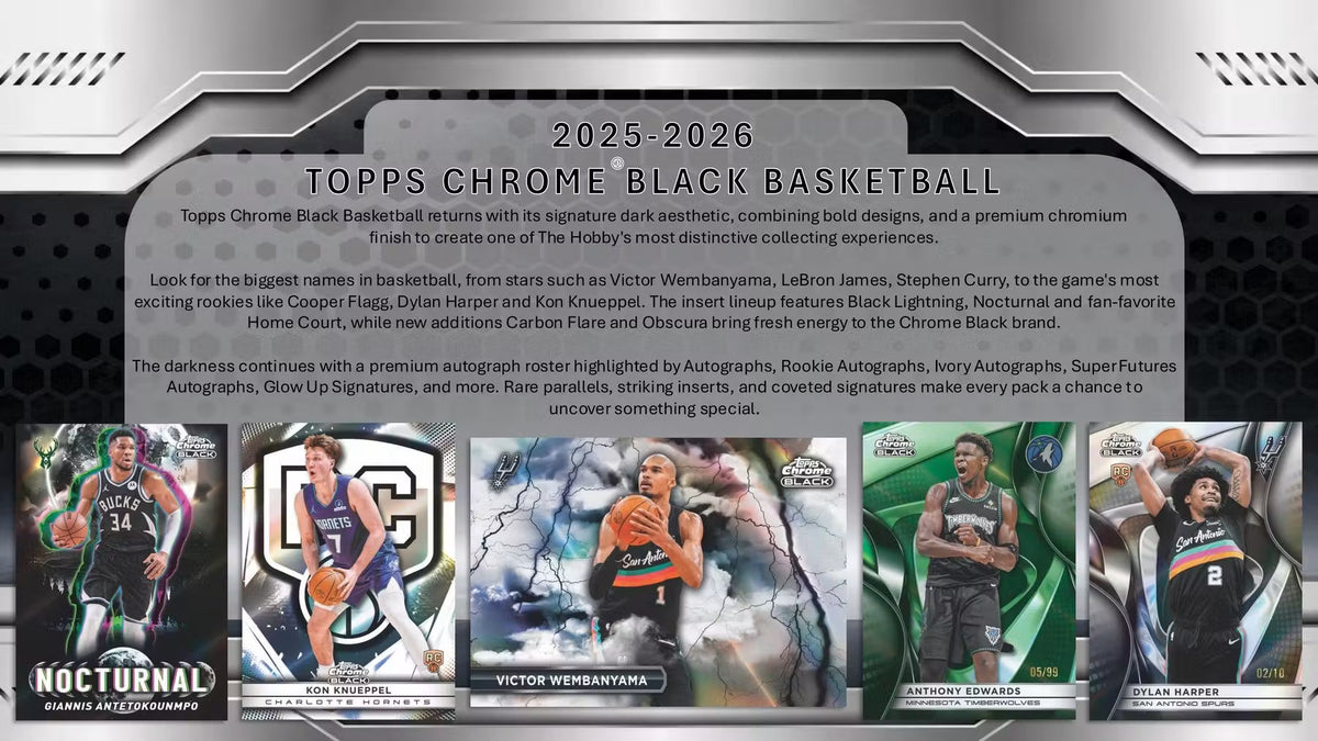 2025-26 NBA Topps Chrome Black Basketball Hobby Box