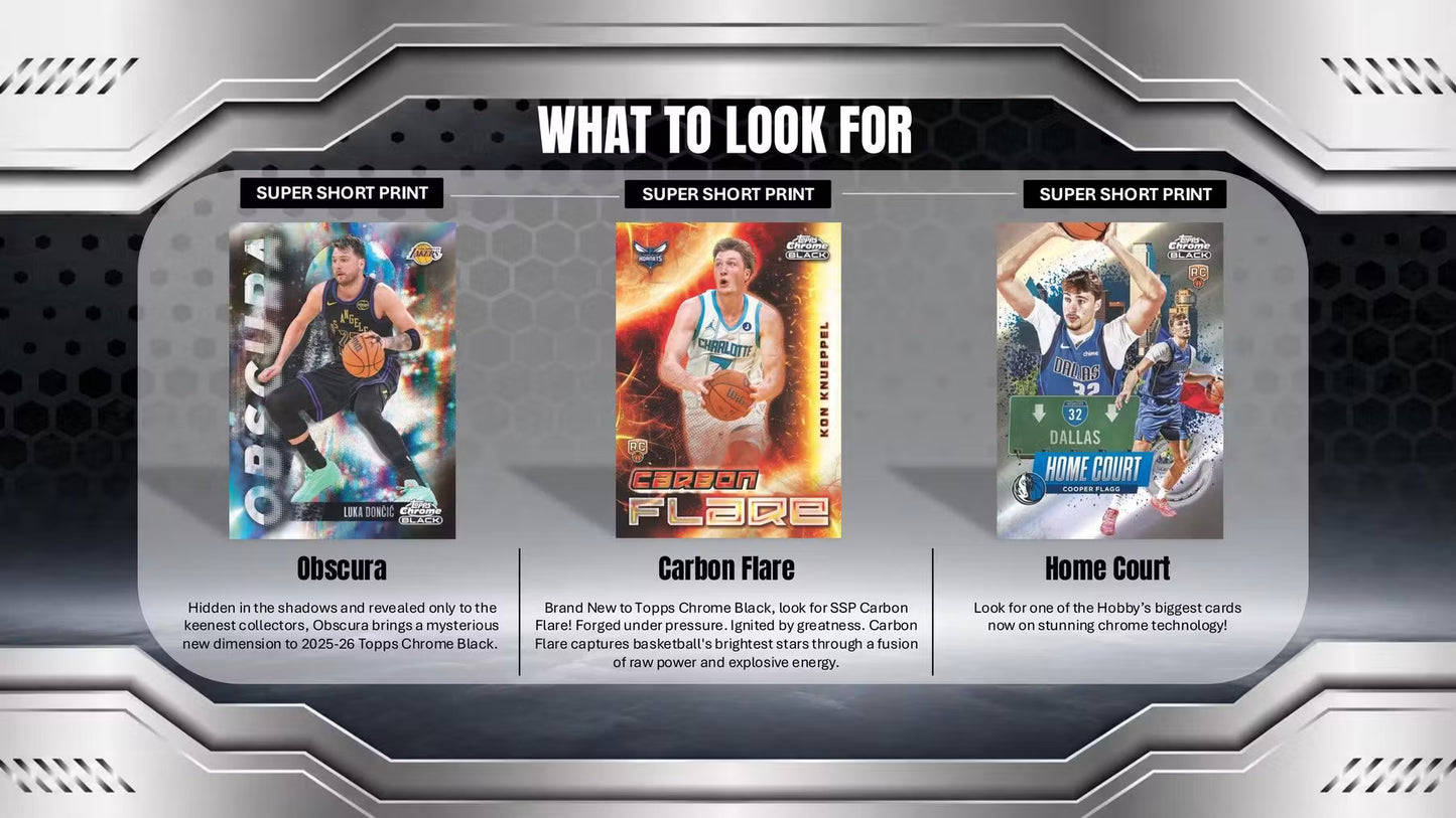 2025-26 NBA Topps Chrome Black Basketball Hobby Box