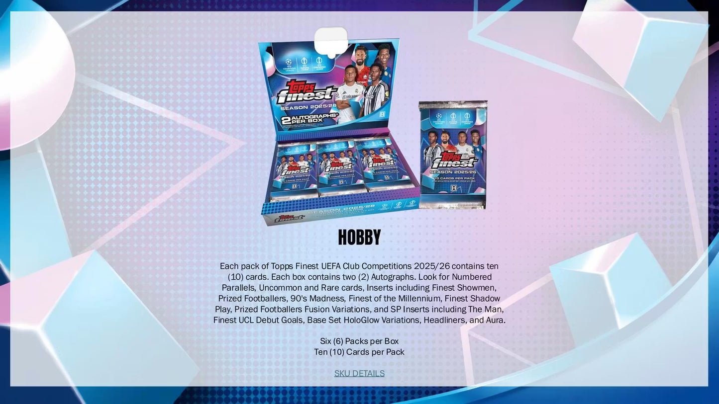 2025/26 Topps UEFA Club Competitions Finest Soccer Hobby Box