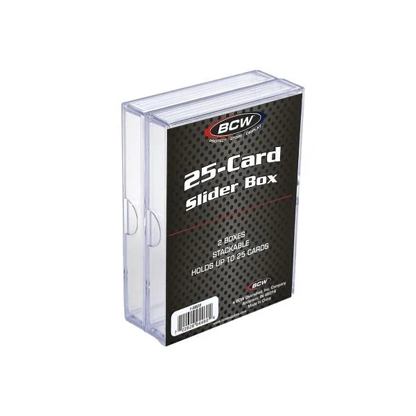 Slider Plastic Storage Box 25 card - 2 packs  - Case of 50 - BCW