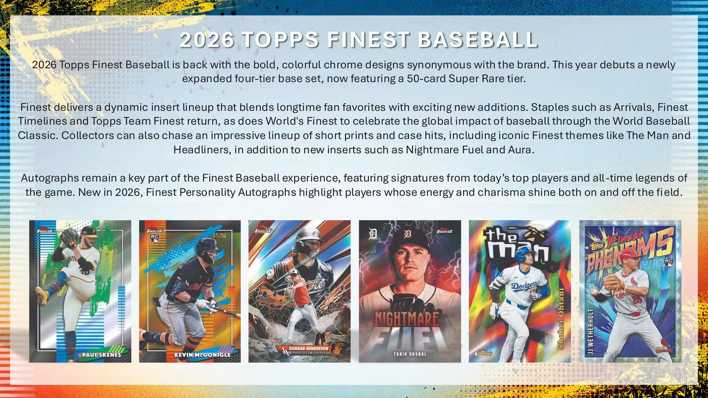 2026 Topps Finest Baseball Hobby Pack
