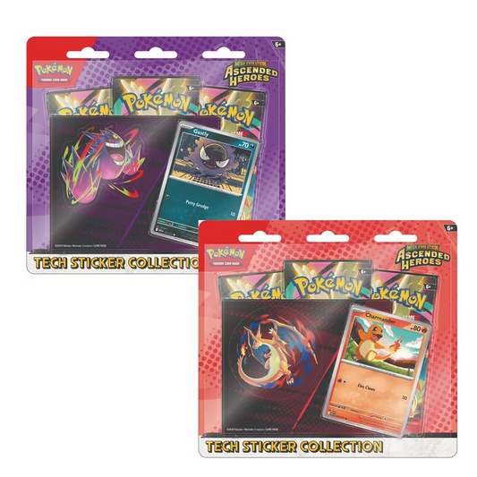 Pokémon Mega Evolutions ASCENEDED HEROES - 3 Pack Tech Sticker Collection