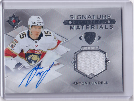 Anton Lundell Signature Premium Materials Jersey Auto /99 2023-24 Upper Deck Ultimate Collection Florida Panthers