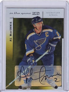 Al Macinnis In The Game Used Signature Series Gold Auto 2003-04 In The Game St. Louis Blues