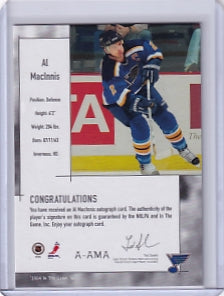 Al Macinnis In The Game Used Signature Series Gold Auto 2003-04 In The Game St. Louis Blues