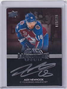 Alex Newhook Black Lustrous Rookies Auto 073/199 Card LRS-AN 2021-22 SPX Rookie Card RC Colorado Avalanche