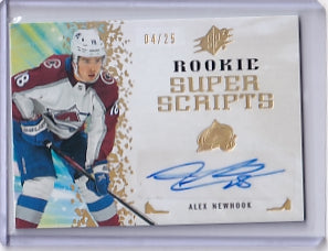 Alex Newhook Rookie Super Scripts Gold 04/25 Card RSS-AN 2021-22 Upper Deck SPX Rookie Card RC Colorado Avalanche