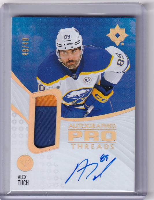 Alex Tuch Autographed Pro Threads Patch Auto /49 PT-AT 2023-24 Upper Deck Ultimate Collection Buffalo Sabres