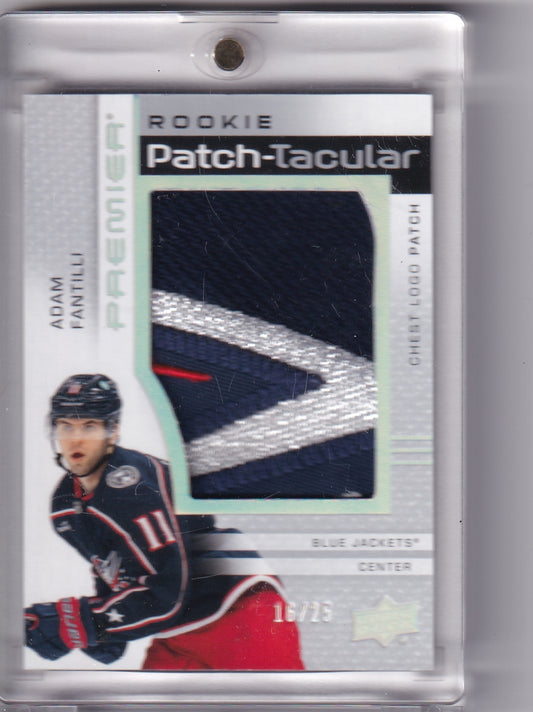 Adam Fantilli Rookie Patch-Tacular /25 RPT-AF 2023-24 Upper Deck Premier Rookie Card RC Columbus Blue Jackets