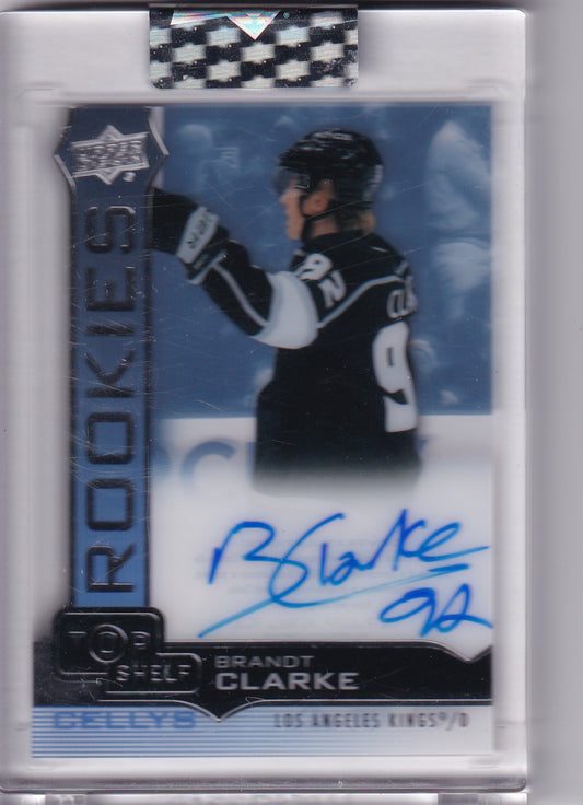 Brandt Clarke Top Shelf Rookie Auto TS-BC 2022-23 Upper Deck Clear Cut Rookie Card RC Los Angeles Kings