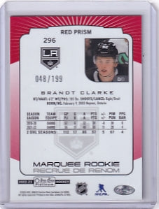 Brandt Clarke Red Prism Marquee Rookie 048/199 2022-23 O-Pee-Chee Platinum Rookie Card RC Los Angeles Kings
