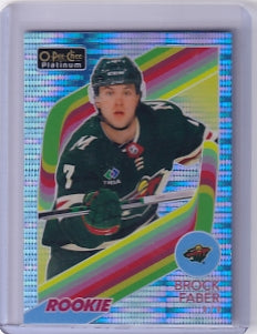 Brock Faber Blue Pulsar Retro Rookie 059/100 Card R-82 2023-24 O-Pee-Chee Platinum Rookie Card RC Minnesota Wild
