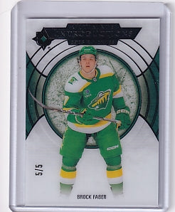 Brock Faber Ultimate Introductions Black 5/5  Rookie Card UI-4 2023-24 Upper Deck Ultimate Collection Rookie Card RC Minnesota Wild
