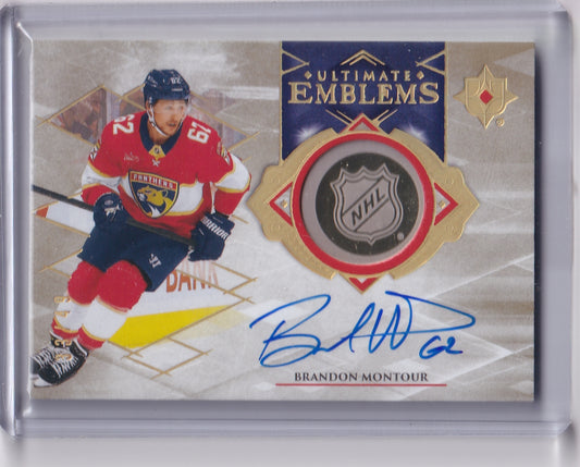 Brandon Montour Ultimate Emblems Gold Auto /49 Card UE-BM 2023-24 Upper Deck Ultimate Collection Florida Panthers