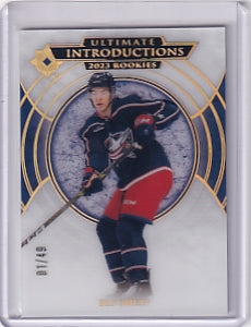 Billy Sweezey Ultimate Introductions Gold 01/49 Rookie Card UI-26 2023-24 Upper Deck Ultimate Collection Rookie Card RC Columbus Blue Jackets