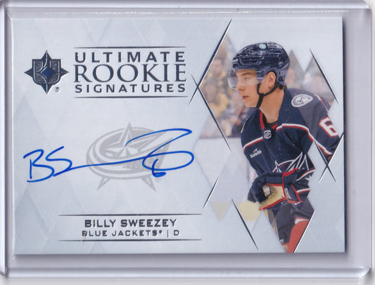 Bill Sweezey Ultimate Rookie Signatures Auto Card URS-BS 2023-24 Upper Deck Ultimate Collection Rookie Card RC Columbus Blue Jackets
