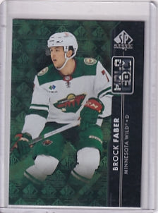 Brock Faber Holofoil Card HF-32 2023-24 Upper Deck SP Authentic Rookie Card RC Minnesota Wild