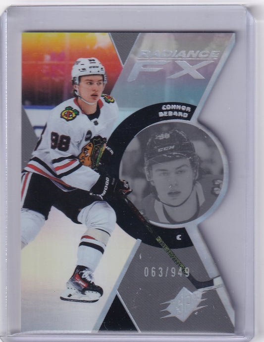 Connor Bedard Radiance FX Rookie /949 RFX-100 2023-24 Upper Deck SPX Rookie Card RC Chicago Blackhawks