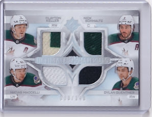 Keller Schmaltz Maccelli Guenther Ultimate Quad Materials Jersey /149 Card QM-YOTE 2023-24 Upper Deck Ultimate Collection Arizona Coyotes