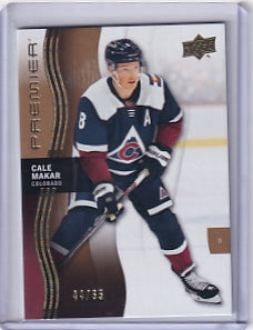 Cale Makar Base Gold 44/65 Card #36 2023-24 Upper Deck Premier Colorado Avalanche