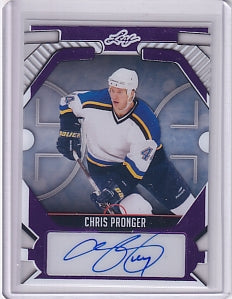 Chris Pronger Purple Die Cut Auto 6/7 Card BC-CP1 2024-25 Leaf Hockey St. Louis Blues