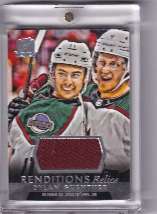 Dylan Guenther Renditions Relics RR-DG 2022-23 Upper Deck The Cup Rookie Card RC Arizona Coyotes