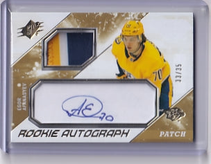 Egor Afanasyev Rookie Patch Auto 33/35 Card EA 2023-24 Upper Deck SPX Rookie Card RC Nashville Predators