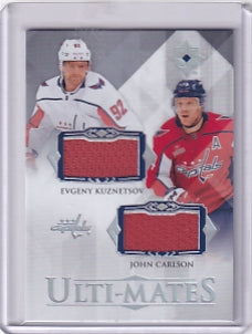 Evgeny Kuznetsov John Carlson Ulti-Mates Duel Jersey Card UTM-CK 2023-24 Upper Deck Ultimate Collection Washington Capitals