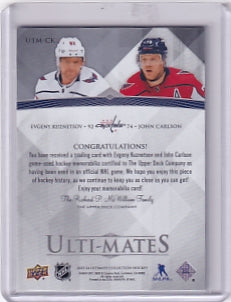 Evgeny Kuznetsov John Carlson Ulti-Mates Duel Jersey Card UTM-CK 2023-24 Upper Deck Ultimate Collection Washington Capitals