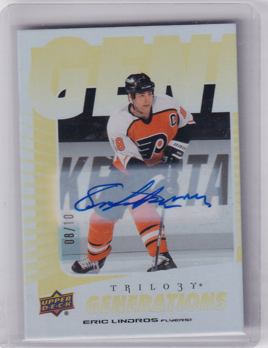 Eric Lindros Trilogy Generations Auto /10 TG-12A 2023-24 Upper Deck Trilogy Philadelphia Flyers