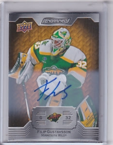Filip Gustavsson Engrained Base Auto Card #60 2023-24 Upper Deck Engrained Minnesota Wild