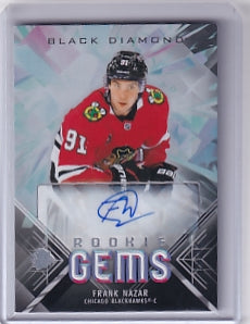 Frank Nazar Rookie Gems Auto 35/49 Card RGS-FN 2024-25 Upper Deck Black Diamond Rookie Card RC Chicago Blackhawks