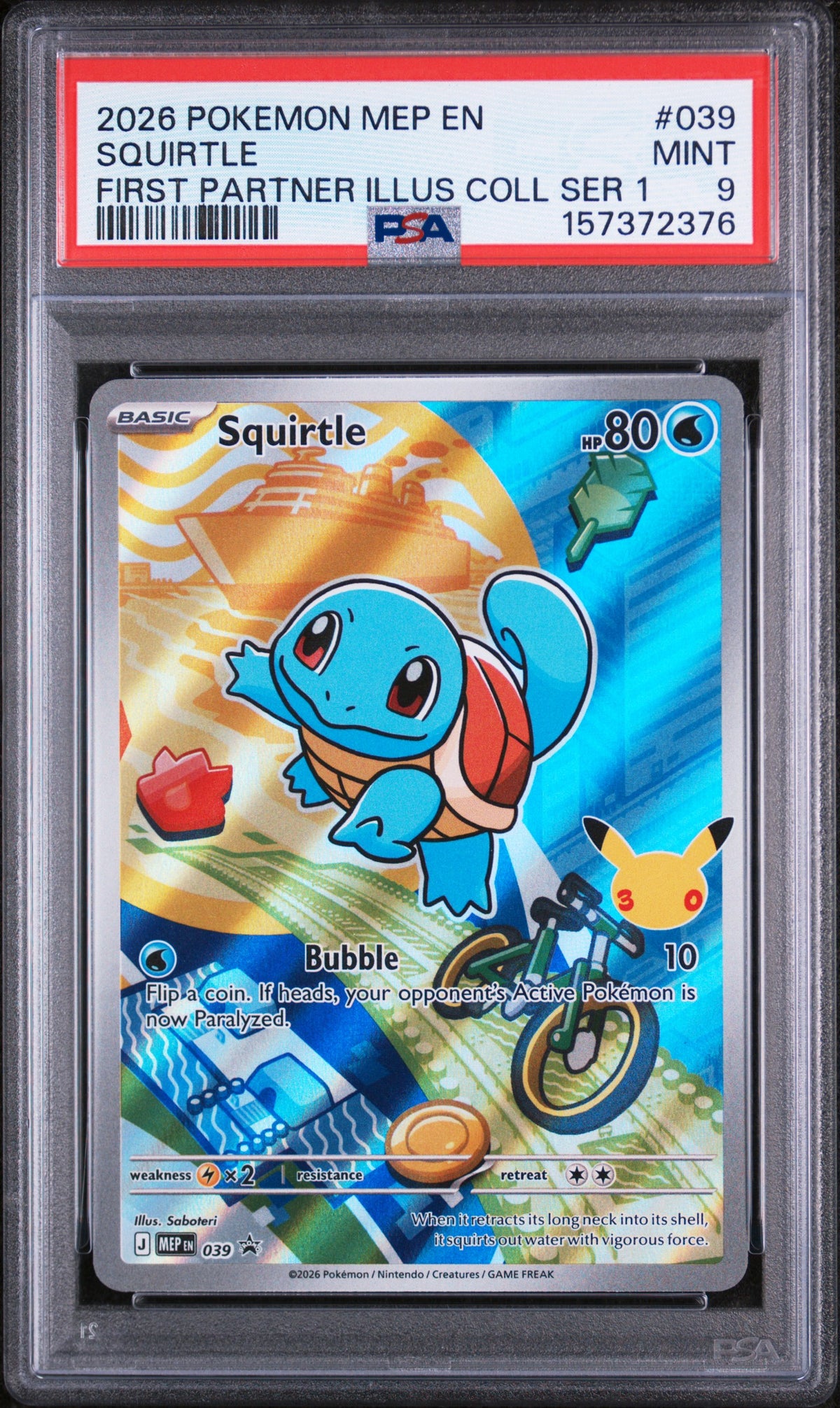 PSA Mint 9 Squirtle - First Partner Mega Evolutions Promo 039 Pokemon Card