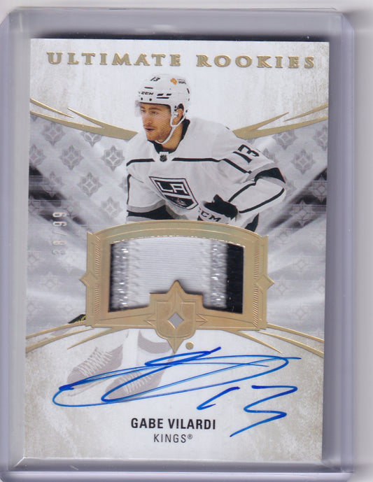 Gabe Vilardi Ultimate Rookies Patch Auto /99 Card #144 2020-21 Upper Deck Ultimate Collection Rookie Card RC Los Angeles Kings (2023-24 Update)