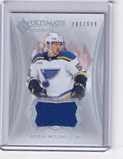 Hugh McGing Ultimate Rookie Jersey 207/599 Card #162 2023-24 Upper Deck Ultimate Collection Rookie Card RC St. Louis Blues