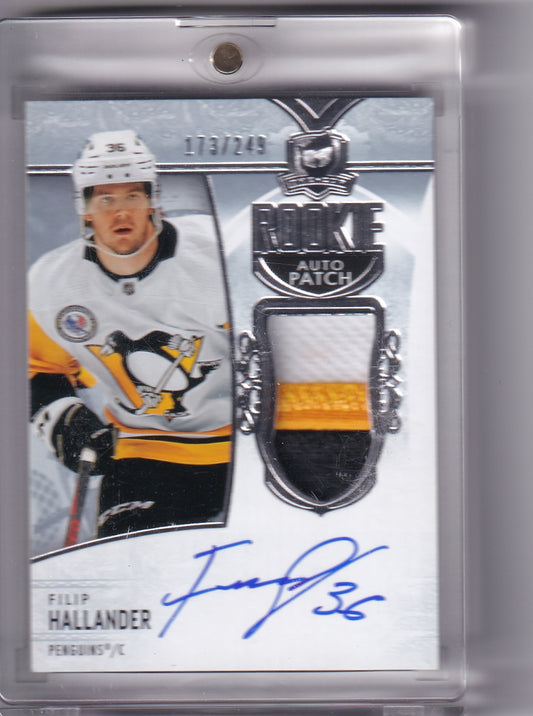 Filip Hallander Rookie Patch Auto /249 #109 2022-23 Upper Deck The Cup Rookie Card RC Pittsburgh Penguins